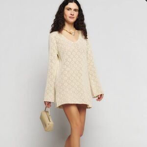 Reformation - Isaac Open Knit Mini Dress | EUC | crochet | boho | beach